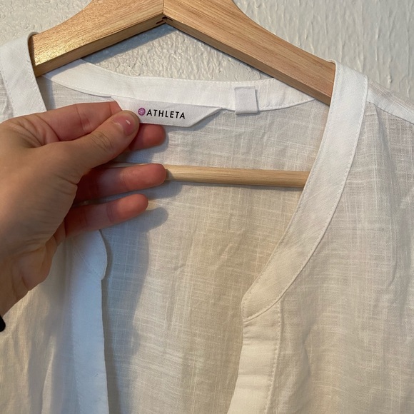 Athleta Tunic | XL | White with Navy Embroidery - Picture 6 of 8